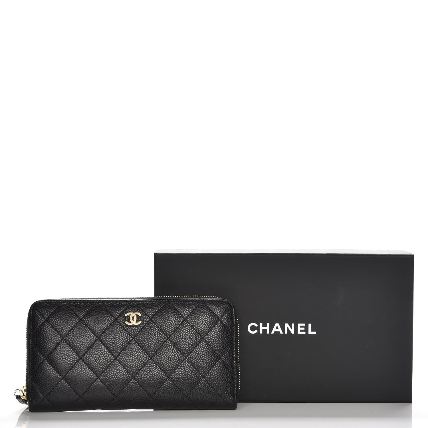 Chanel Caviar Quilted Large Gusset Zip Around Wallet Black 9 of 9