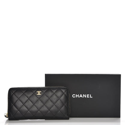 Chanel Caviar Quilted Large Gusset Zip Around Wallet Black 9 of 9
