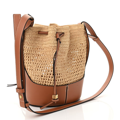 Loewe Raffia Calfskin Balloon Bucket Bag Natural Tan 3 of 10