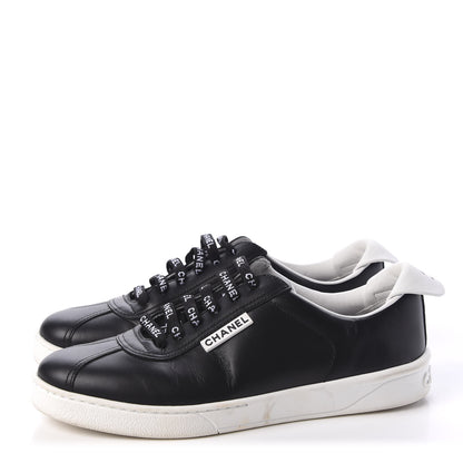 Chanel Calfskin CC Womens Sneakers 37.5 Black 3 of 9