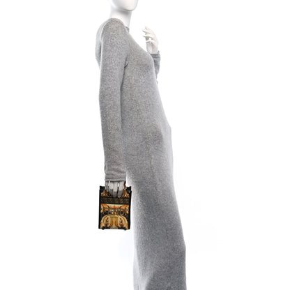 Fendi X VERSACE Vitello King Catalan Mirror Plexiglass Fendace FF Baroque Logo Mini Fendi Sunshine Shopper Tote Black Gold 2 of 9