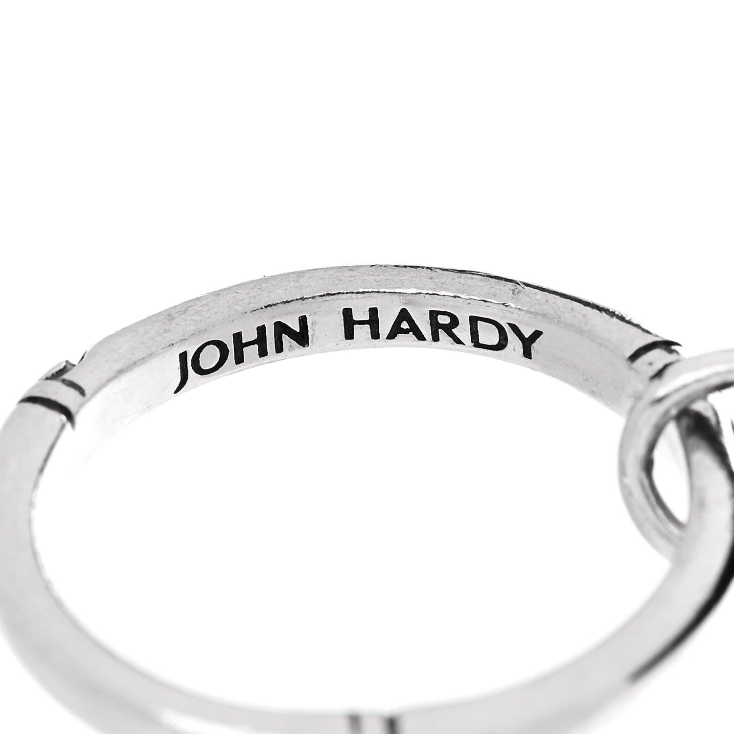 John Hardy Sterling Silver Enamel Bamboo Triple Ring 54 6.75 Black 7 of 8