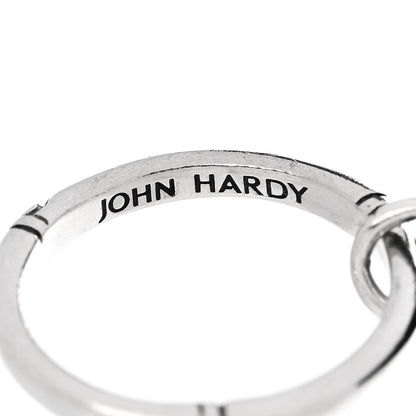 John Hardy Sterling Silver Enamel Bamboo Triple Ring 54 6.75 Black 7 of 8