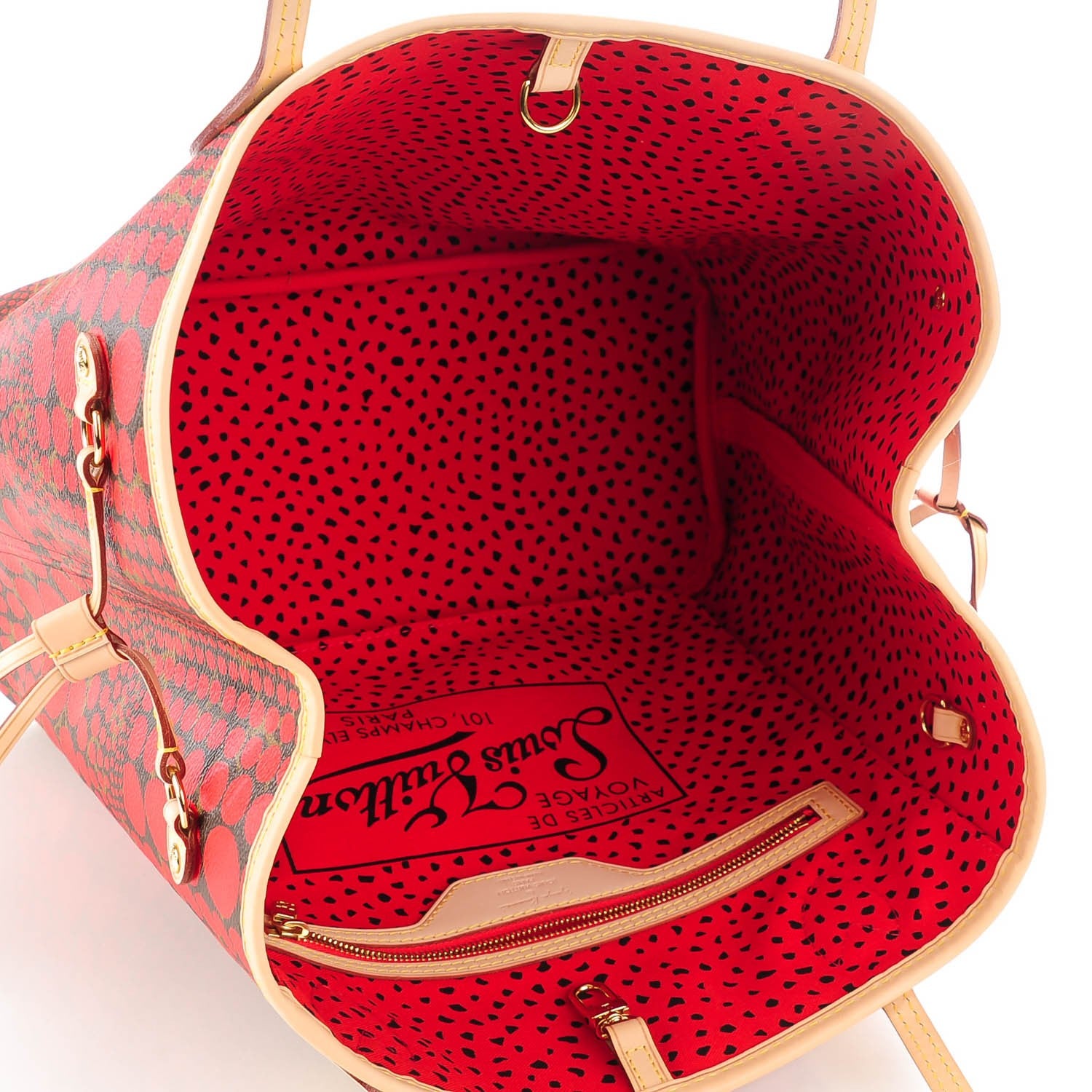 Louis Vuitton Monogram Kusama Waves Neverfull MM Red 4 of 6