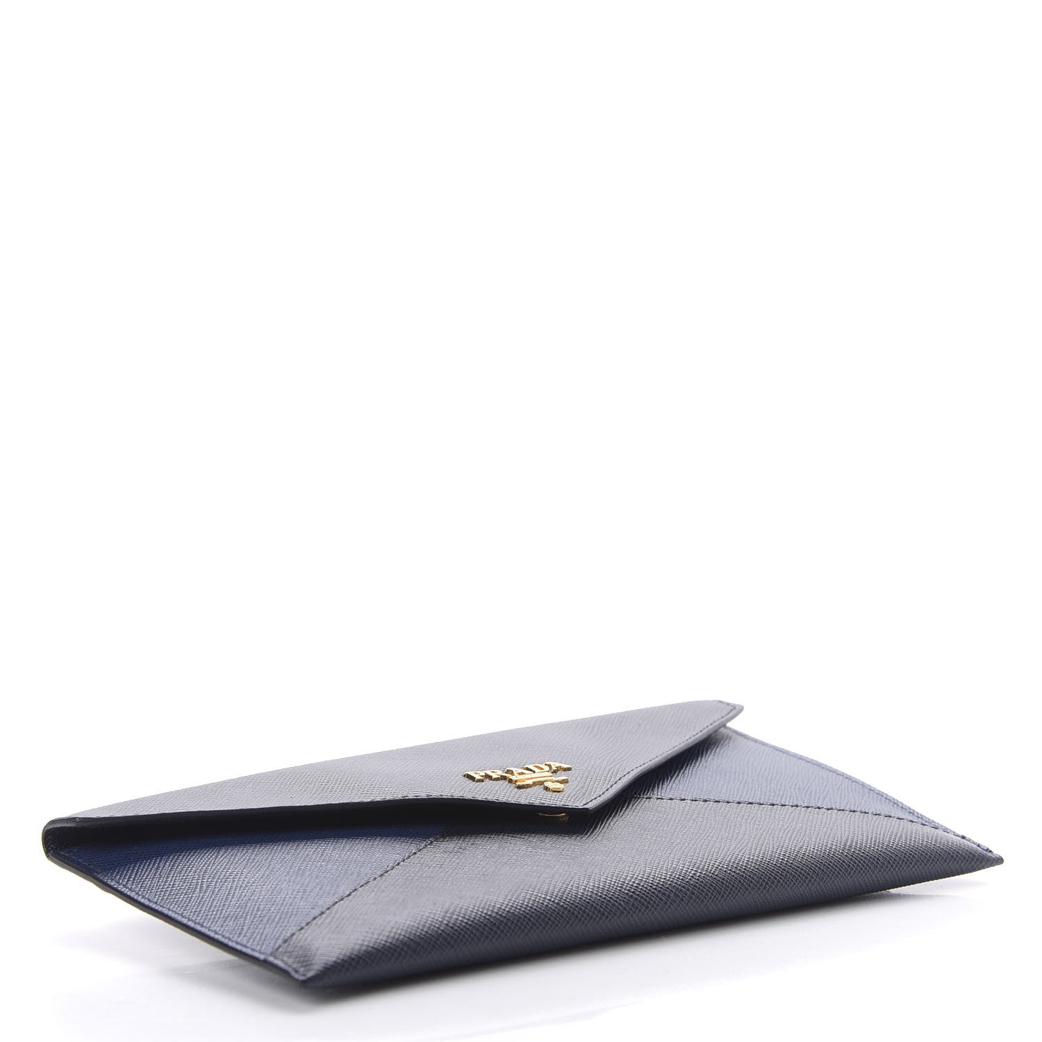 Prada Saffiano Bi-Color Envelope Wallet Baltico Bluette 4 of 7
