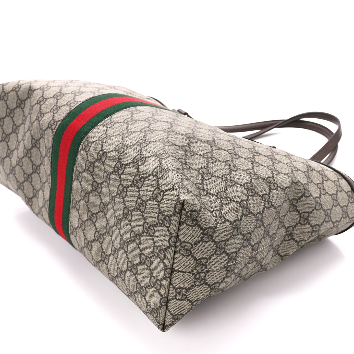 GG Supreme Monogram Medium Ophidia Shopping Tote Brown