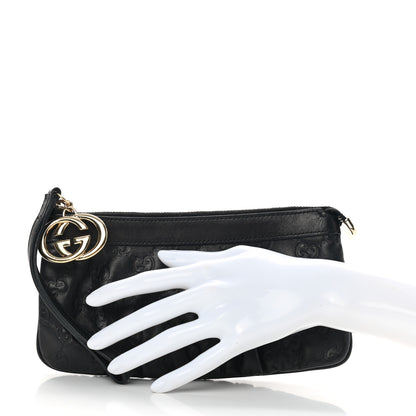 Gucci Guccissima Signature New Britt Wristlet Black 3 of 10
