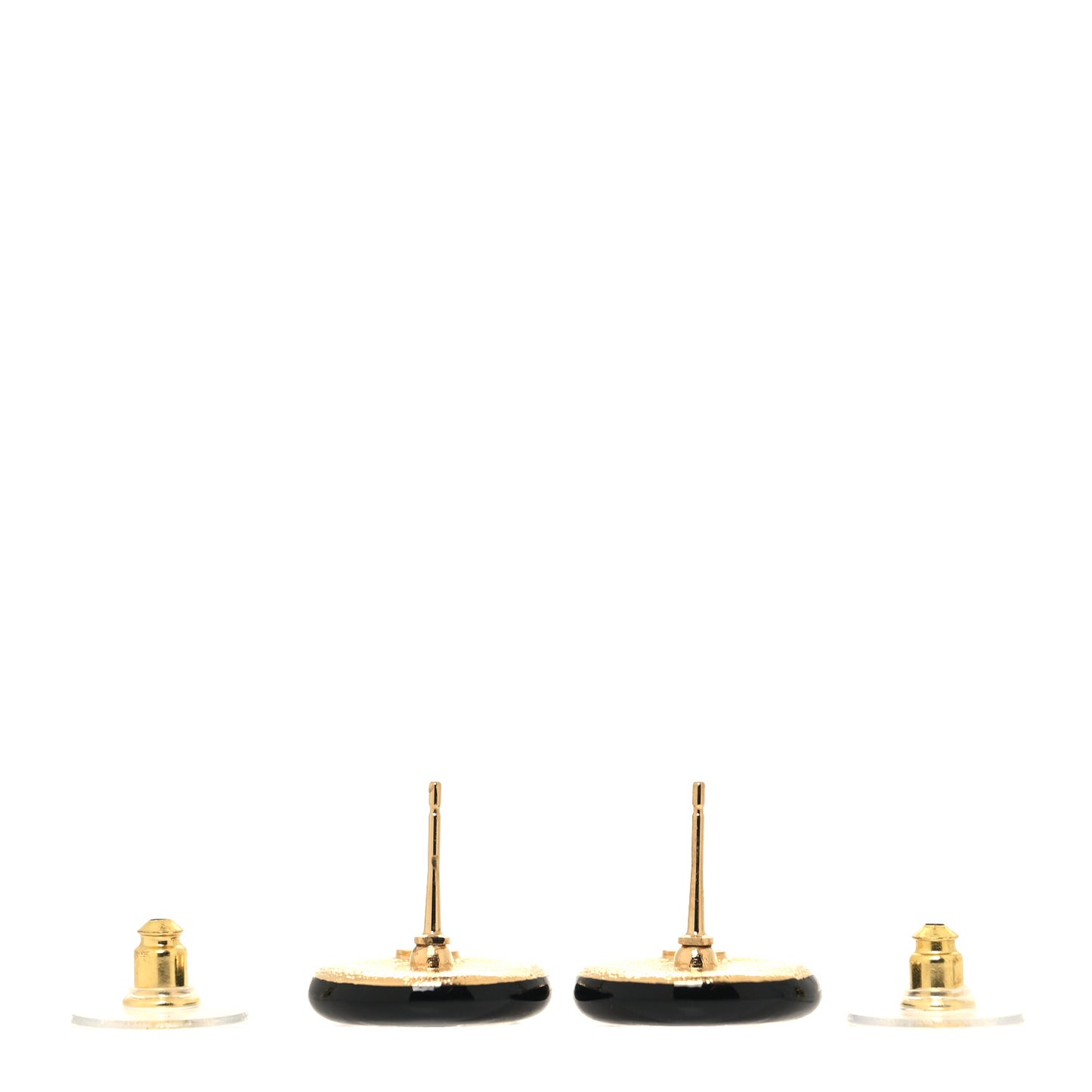 Enamel CC Earrings Black White