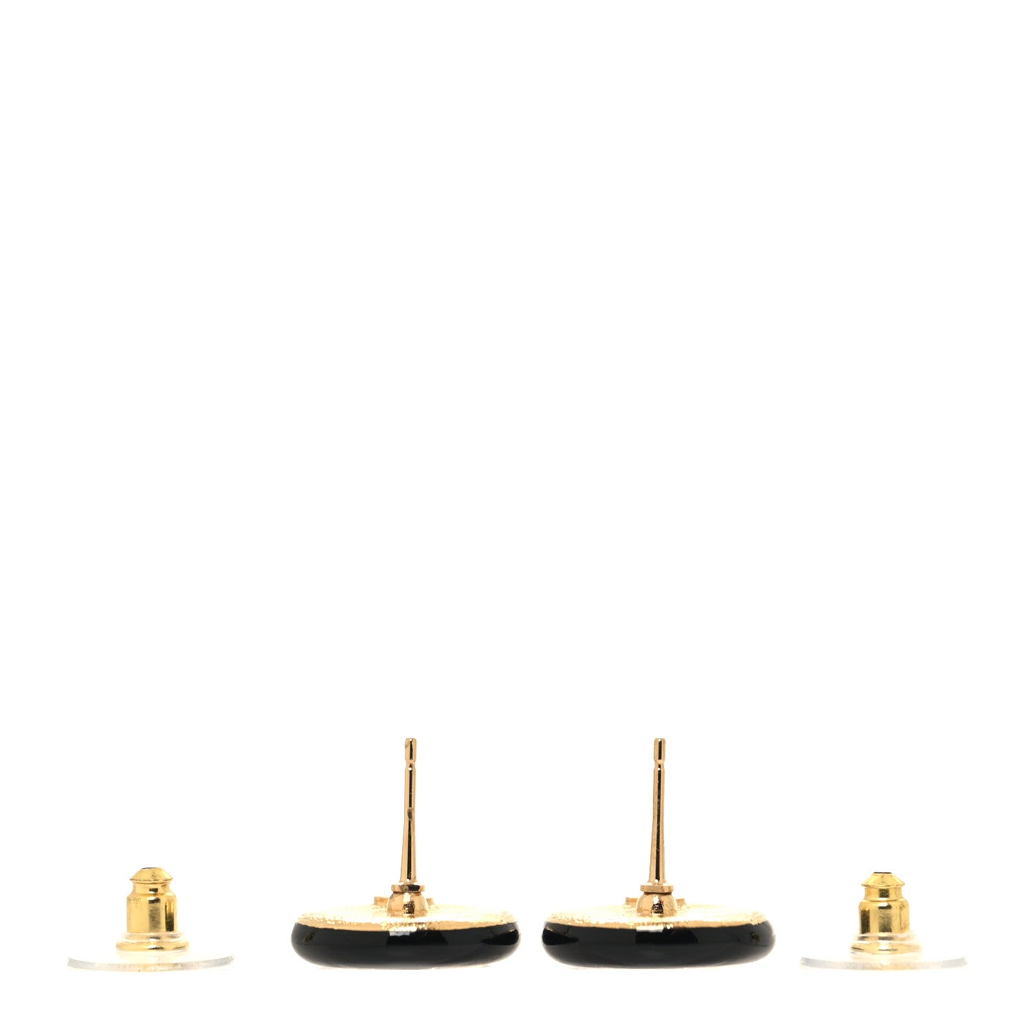 Chanel Enamel CC Earrings Black White 3 of 5
