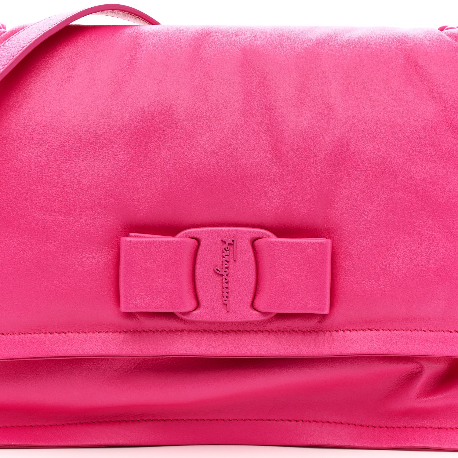 Salvatore Ferragamo Calfskin Small Viva Bow Shoulder Bag Hot Pink 9 of 11