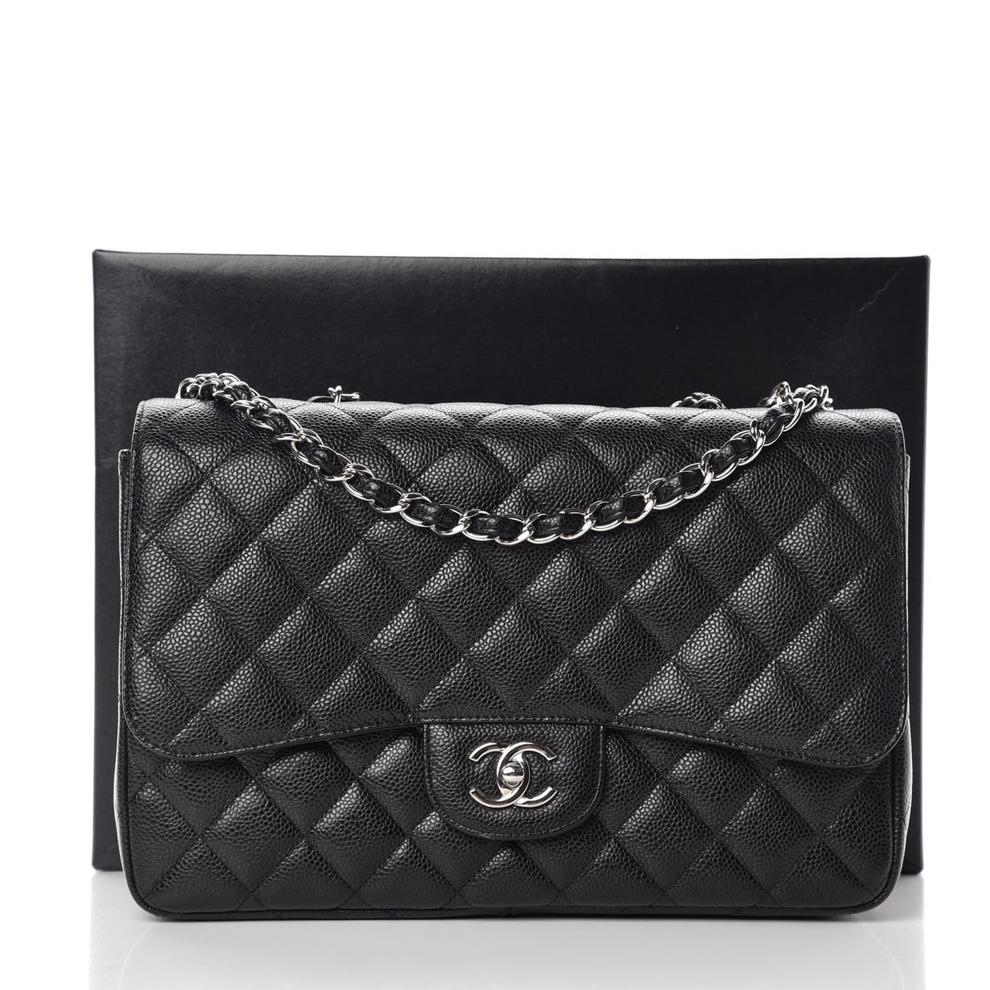 Caviar Quilted Jumbo Single Flap Black