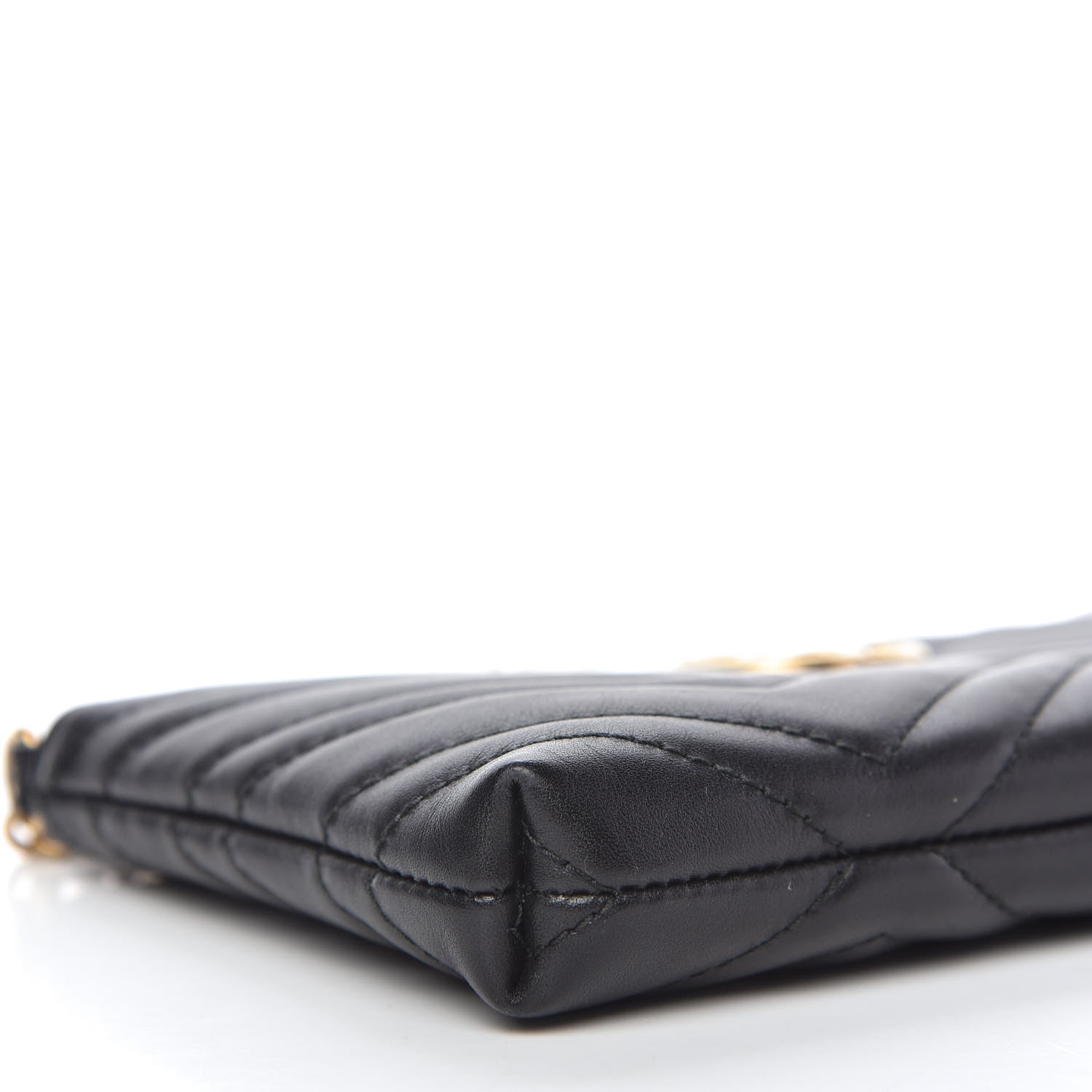 Gucci Calfskin Matelasse Mini GG Marmont Chain Bag Black 6 of 11