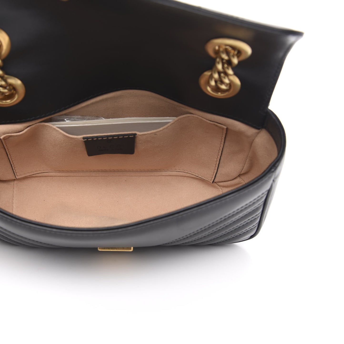 Calfskin Matelasse Mini GG Marmont Shoulder Bag Black