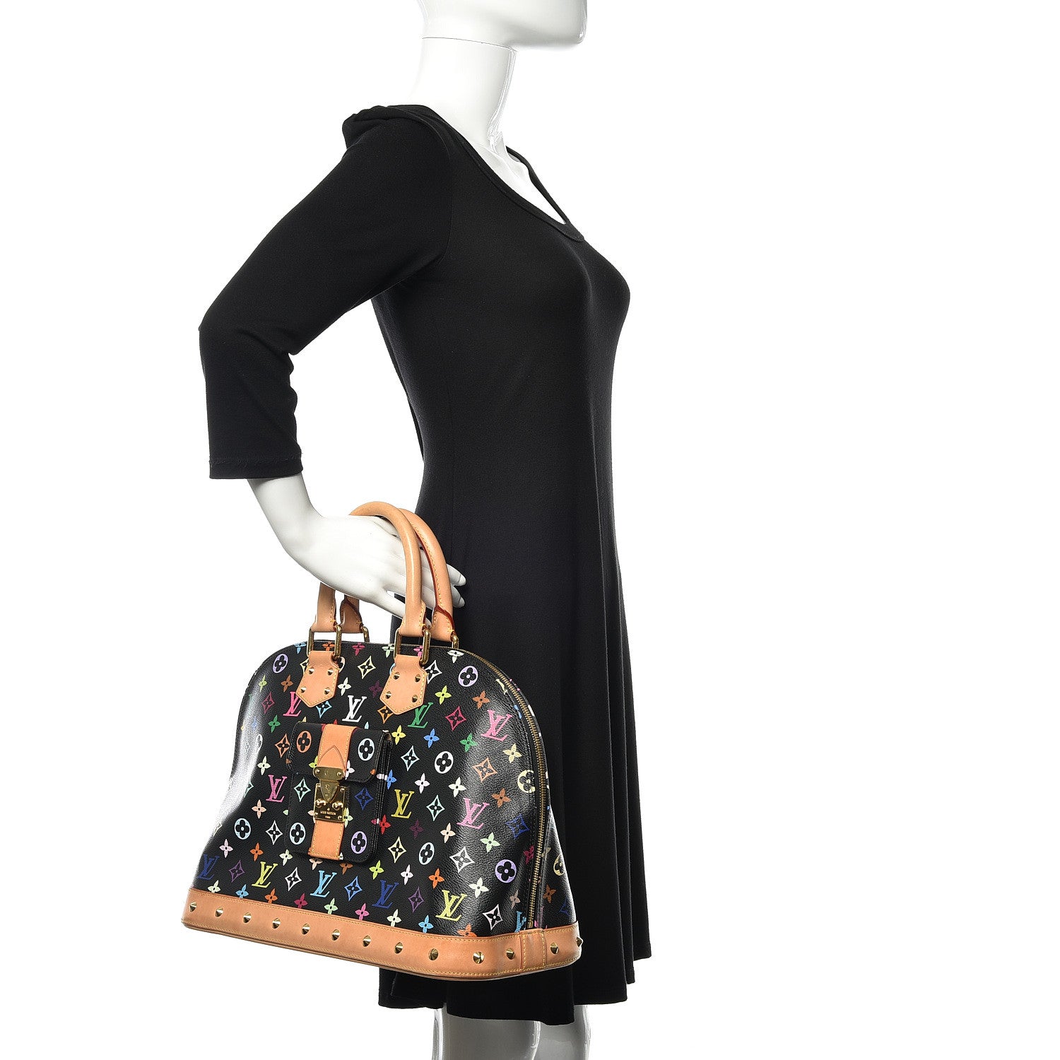 Louis Vuitton Monogram Multicolor Alma GM Black 2 of 14