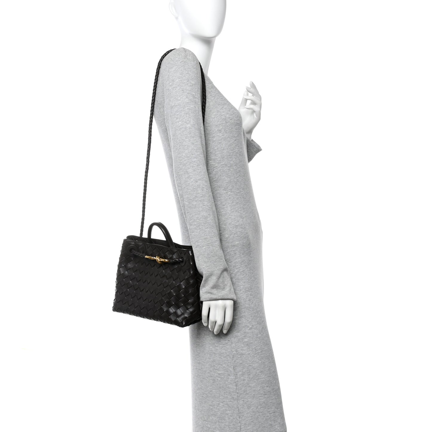 Nappa Intrecciato Small Andiamo Shoulder Bag Fondant