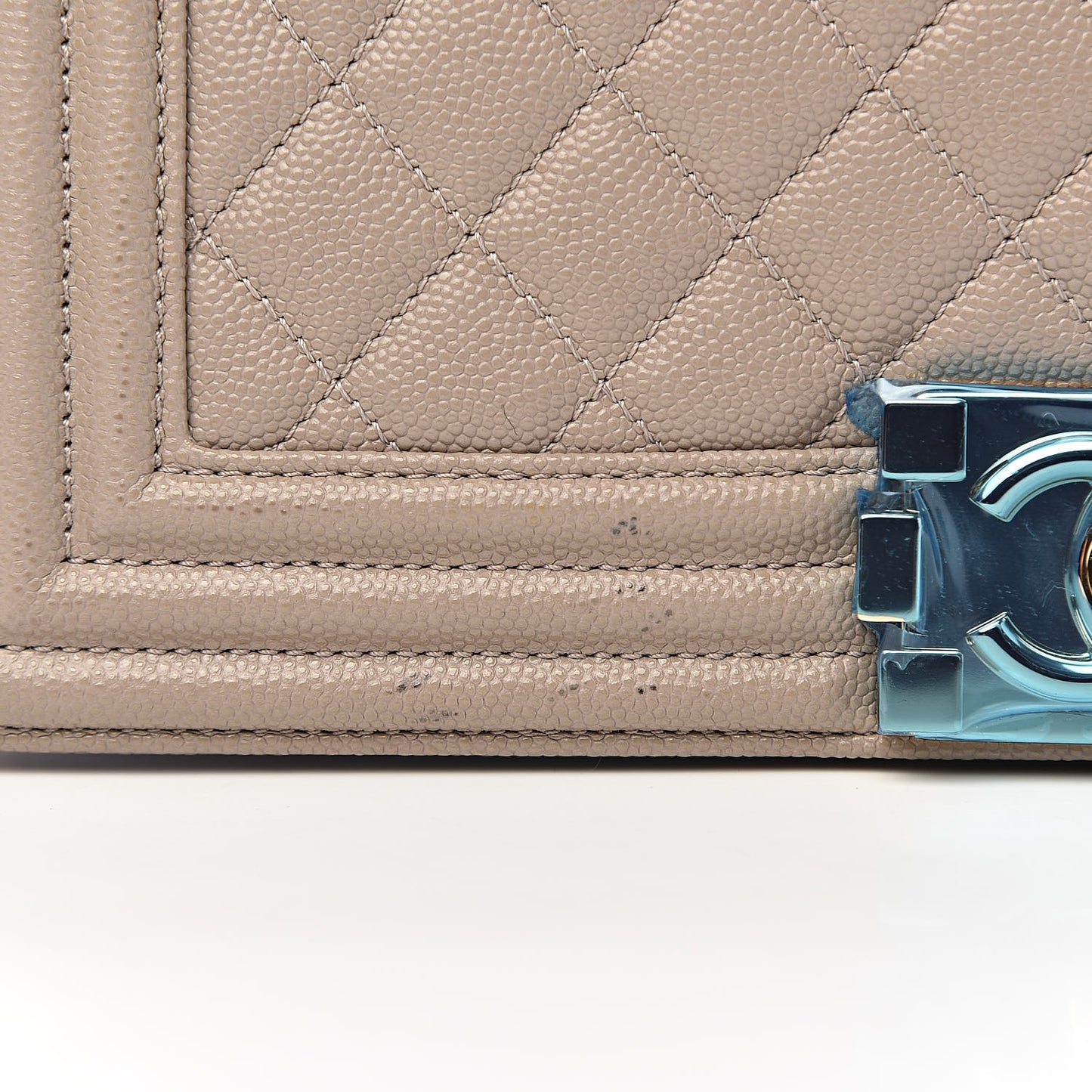 Caviar Quilted Medium Boy Flap Dark Beige