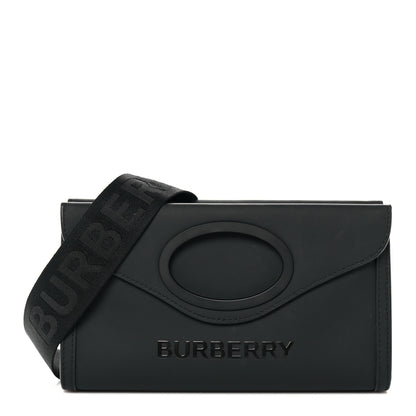 Burberry Rubberised Cotton Foldover Pocket Bag Black 1 of 12