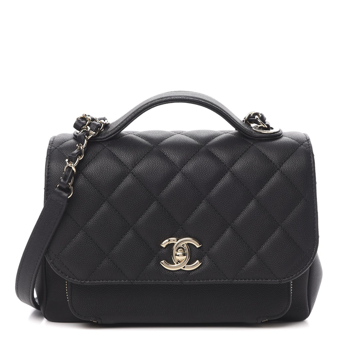 Caviar Quilted Medium Business Affinity Flap Black
