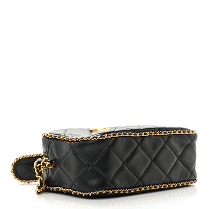 Chanel Lambskin Quilted Chain CC Mini Camera Case Black 4 of 15