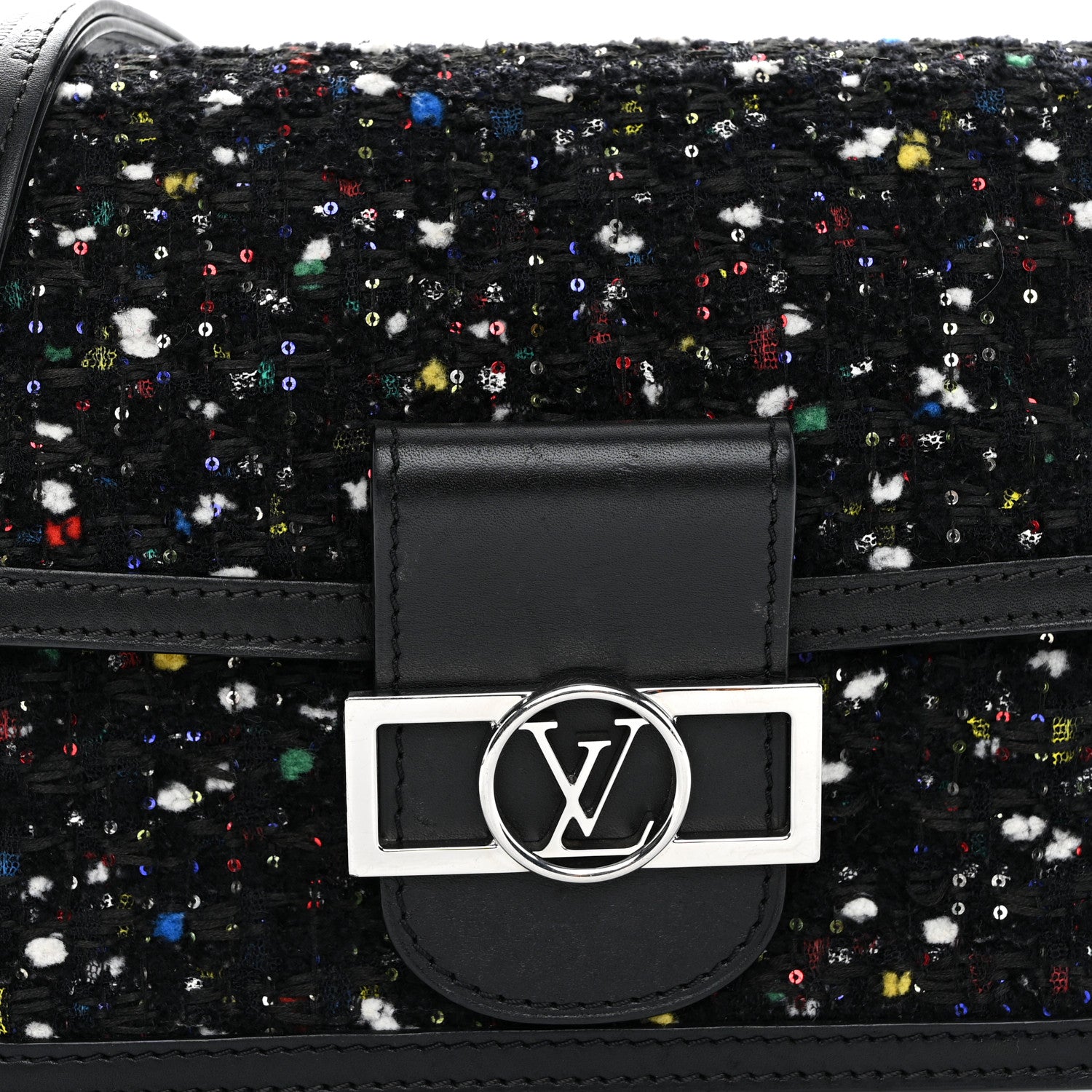 Louis Vuitton Tweed Calfskin Dauphine Mini Black Multicolor 8 of 10