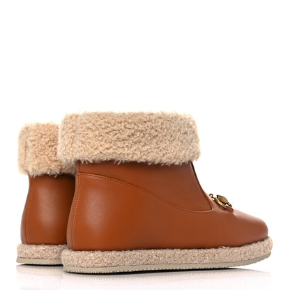 Gucci Calfskin Wool Womens Fria Horsebit Ankle Boots 36 New Caramel Butterscotch 4 of 9