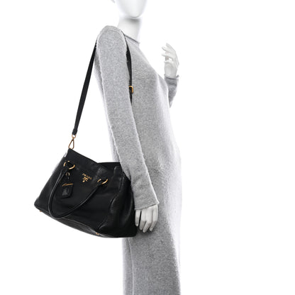 Prada Vitello Daino Tote Black 2 of 18