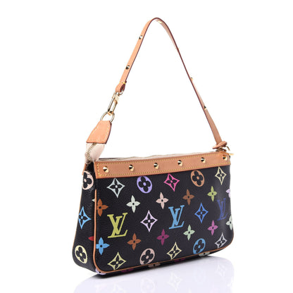 Louis Vuitton Monogram Multicolor Pochette Accessories Black 2 of 9