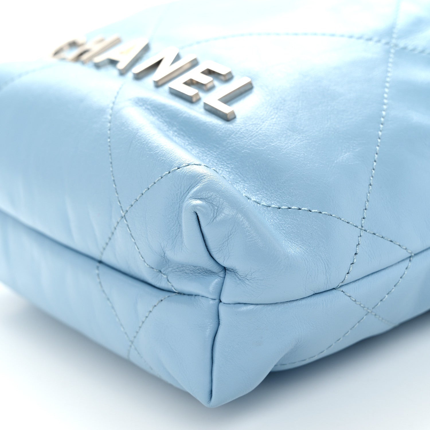 Chanel Shiny Calfskin Quilted Mini Chanel 22 Light Blue 10 of 10