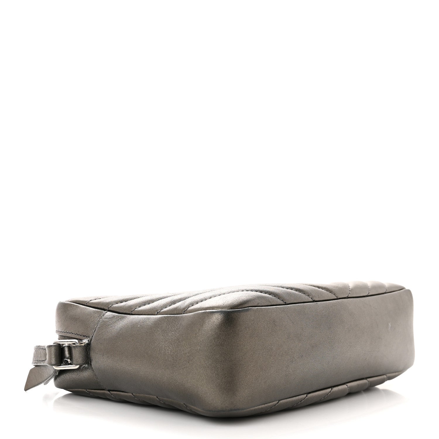 Saint Laurent Metallic Calfskin Matelasse Monogram Lou Camera Bag Silver 4 of 17