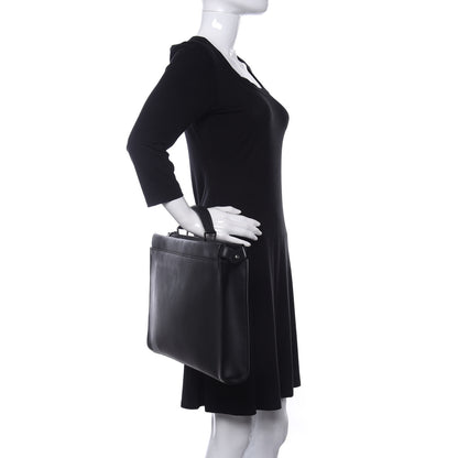Fendi Vitello Grace FF 1974 Embossed Large Peekaboo Iconic Fit Satchel Black 2 of 8