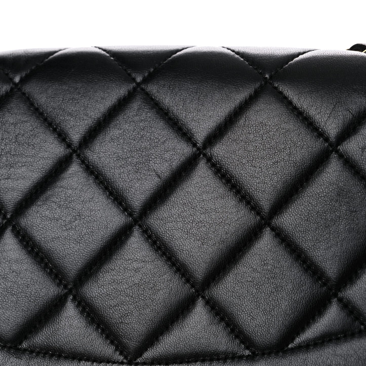 Lambskin Quilted Medium Single Flap Black