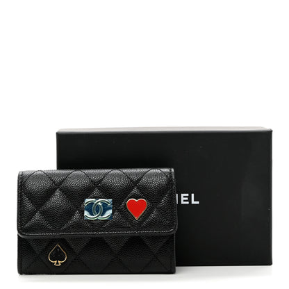 Chanel Caviar Quilted Enamel Coco Casino Flap Card Holder Wallet Black 8 of 8