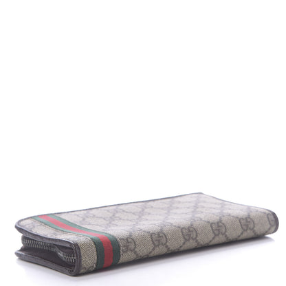 Gucci GG Supreme Monogram Web Zip Around Wallet Brown 6 of 10