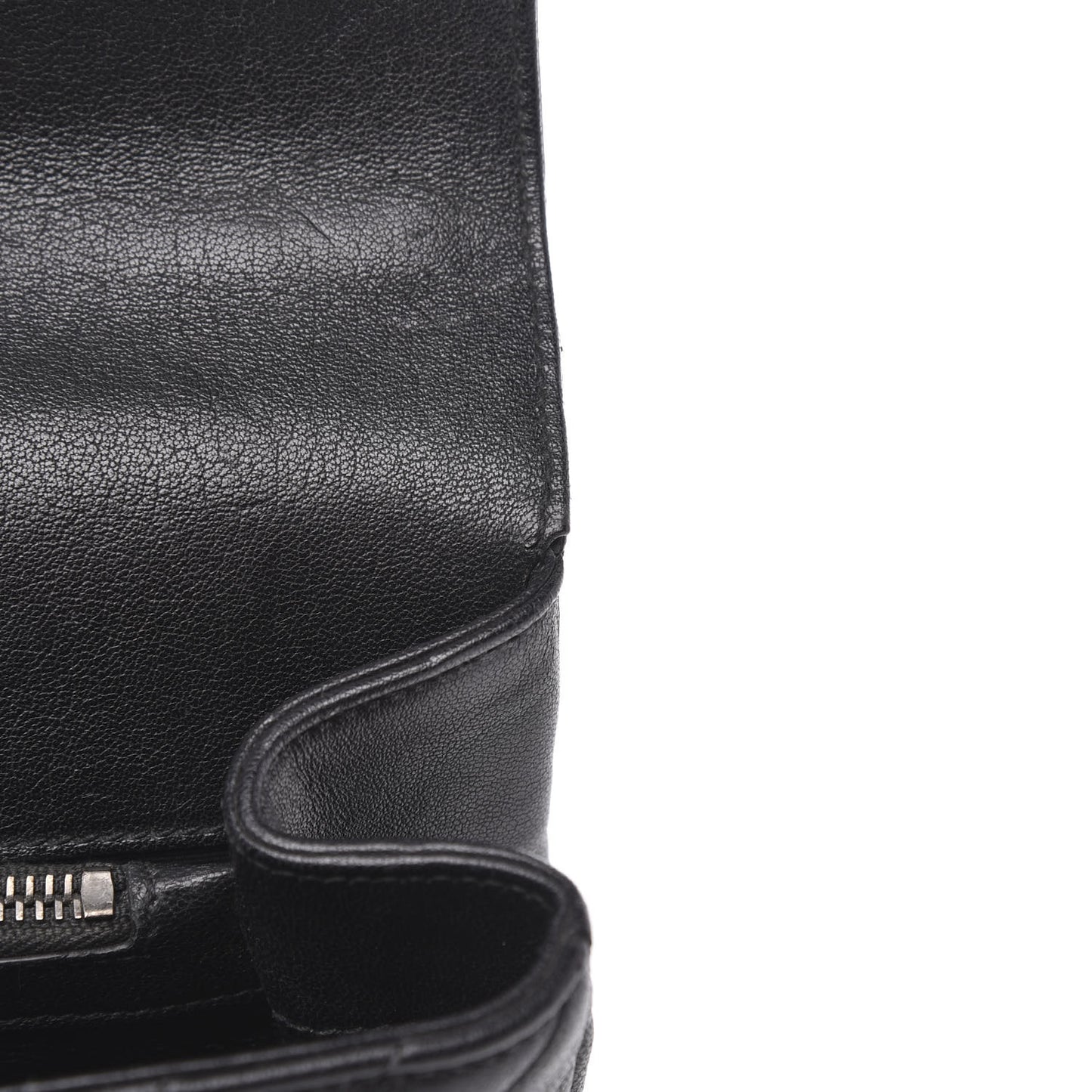 Sheepskin Matelasse Chevron Monogram Medium College Bag Black