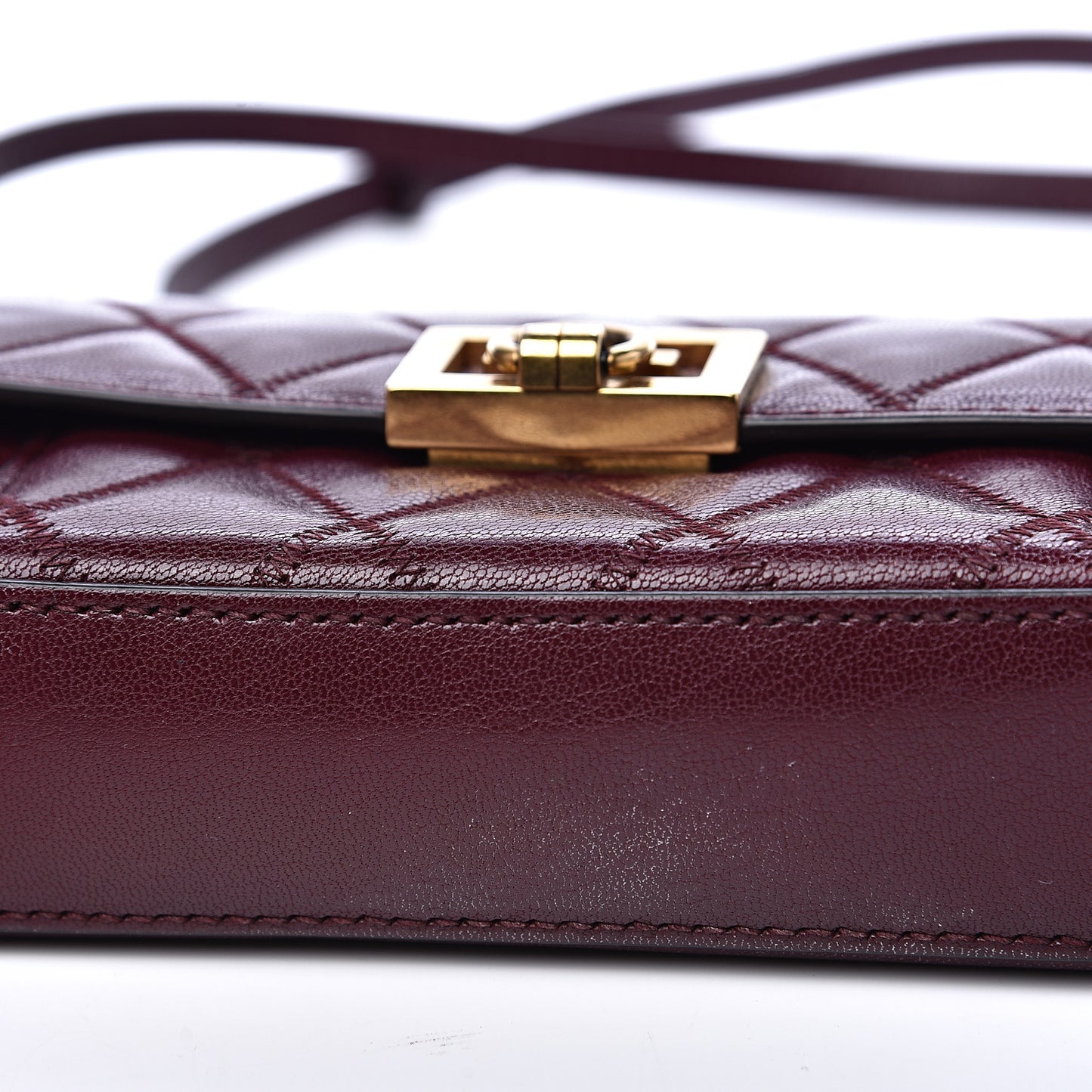 Goatskin Quilted GV3 Mini Pocket Convertible Bag Aubergine