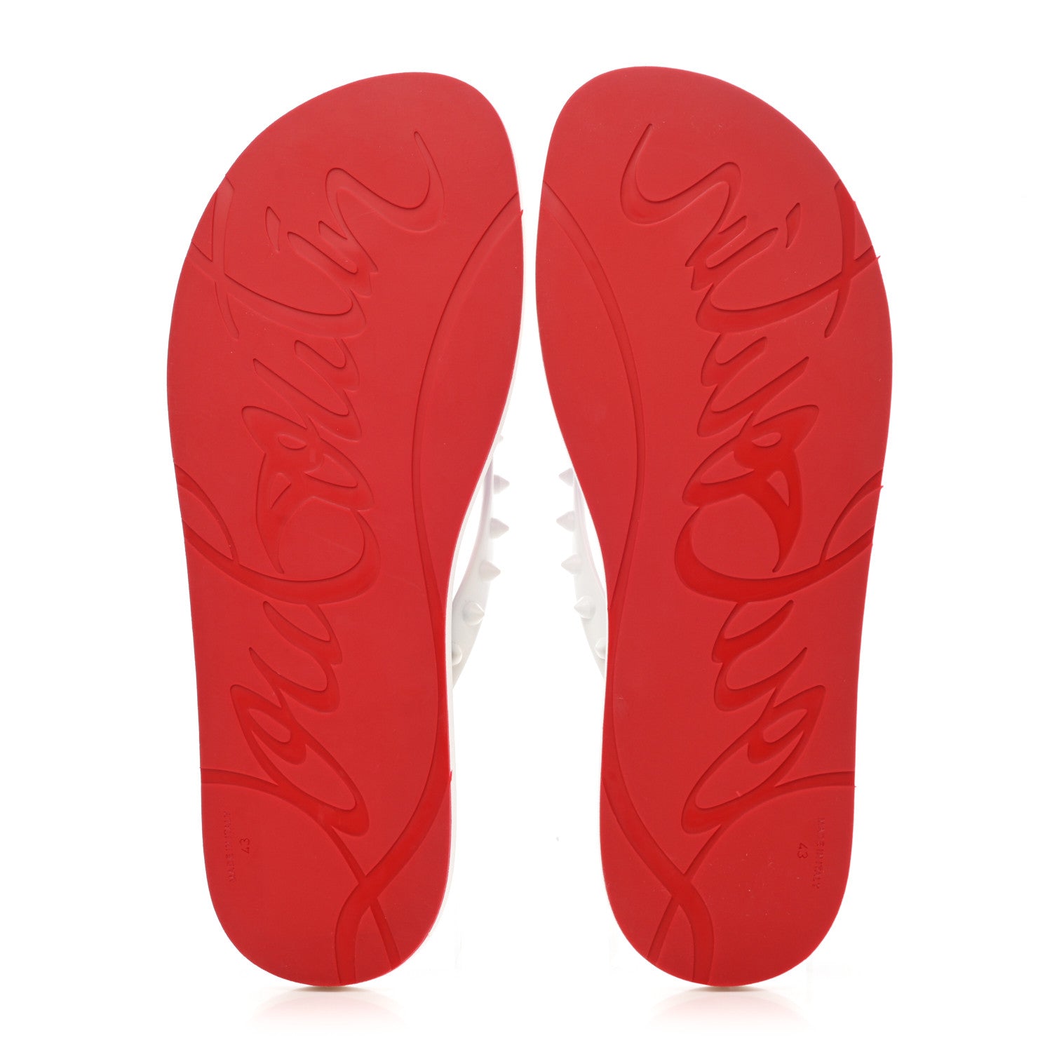 Christian Louboutin Rubber Spike Tivoli Loubi Donna Flip Flop 43 White Marine 5 of 8