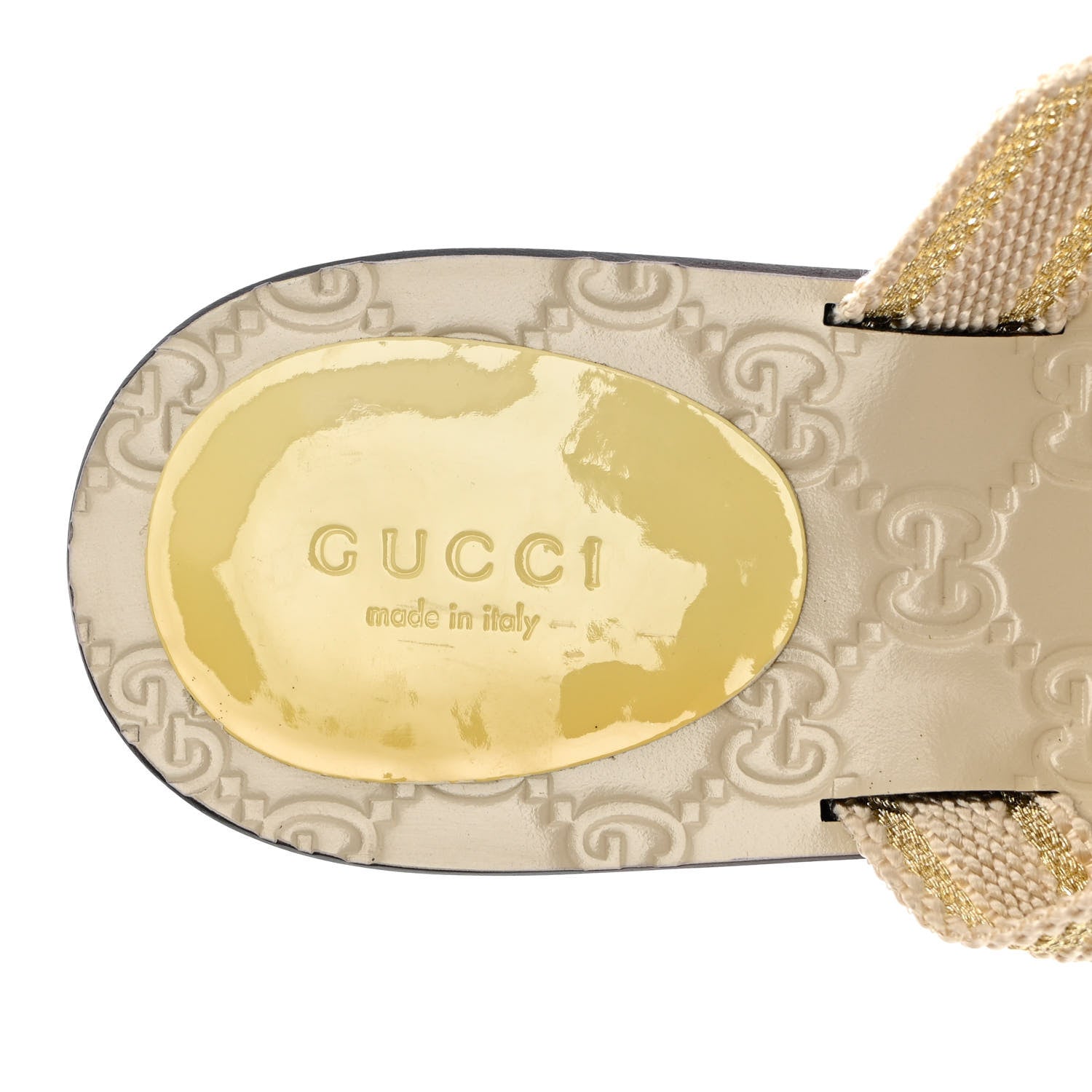 Gucci Guccissima Web Interlocking G Thong Sandals 39.5 Beige 6 of 11