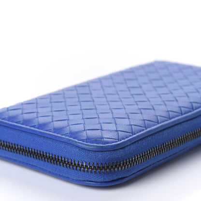 Bottega Veneta Nappa Intrecciato Zip Around Wallet Electrique 8 of 10