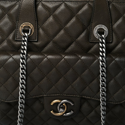 Chanel Caviar Quilted Large Casual Pocket Tote Khaki 7 of 14