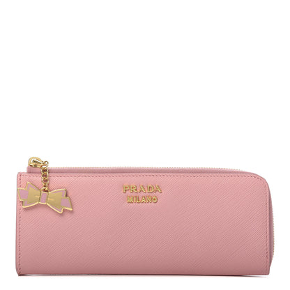 Prada Saffiano Charm Zip Pouch Petalo 1 of 8