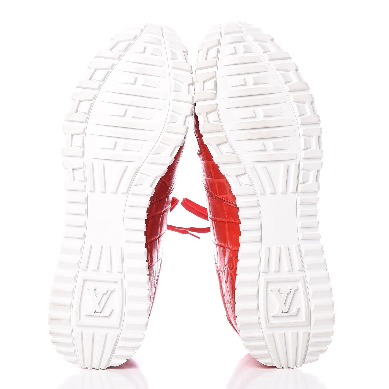 Louis Vuitton Calfskin Crocodile Embossed Run Away Sneakers 9.5 Red 5 of 8