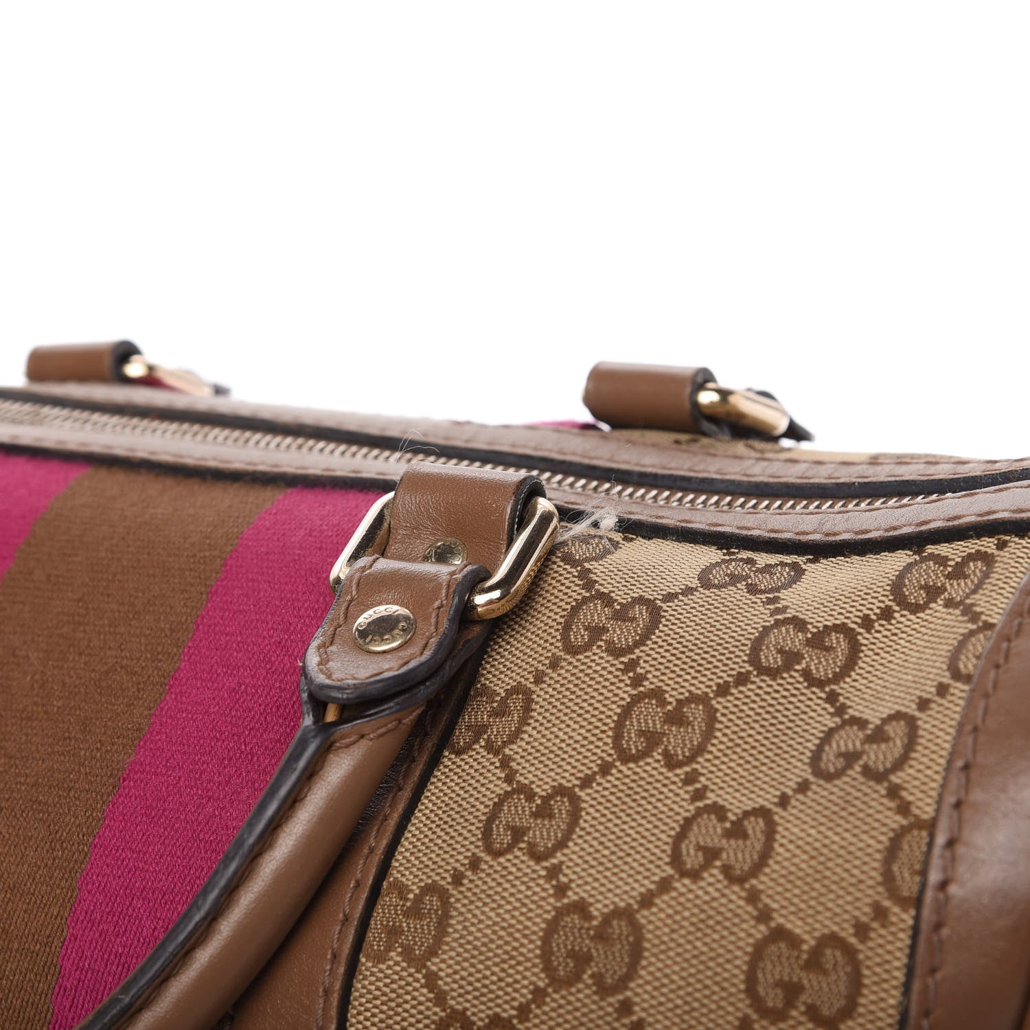 Gucci Monogram Vintage Web Medium Boston Maple Brown 11 of 19