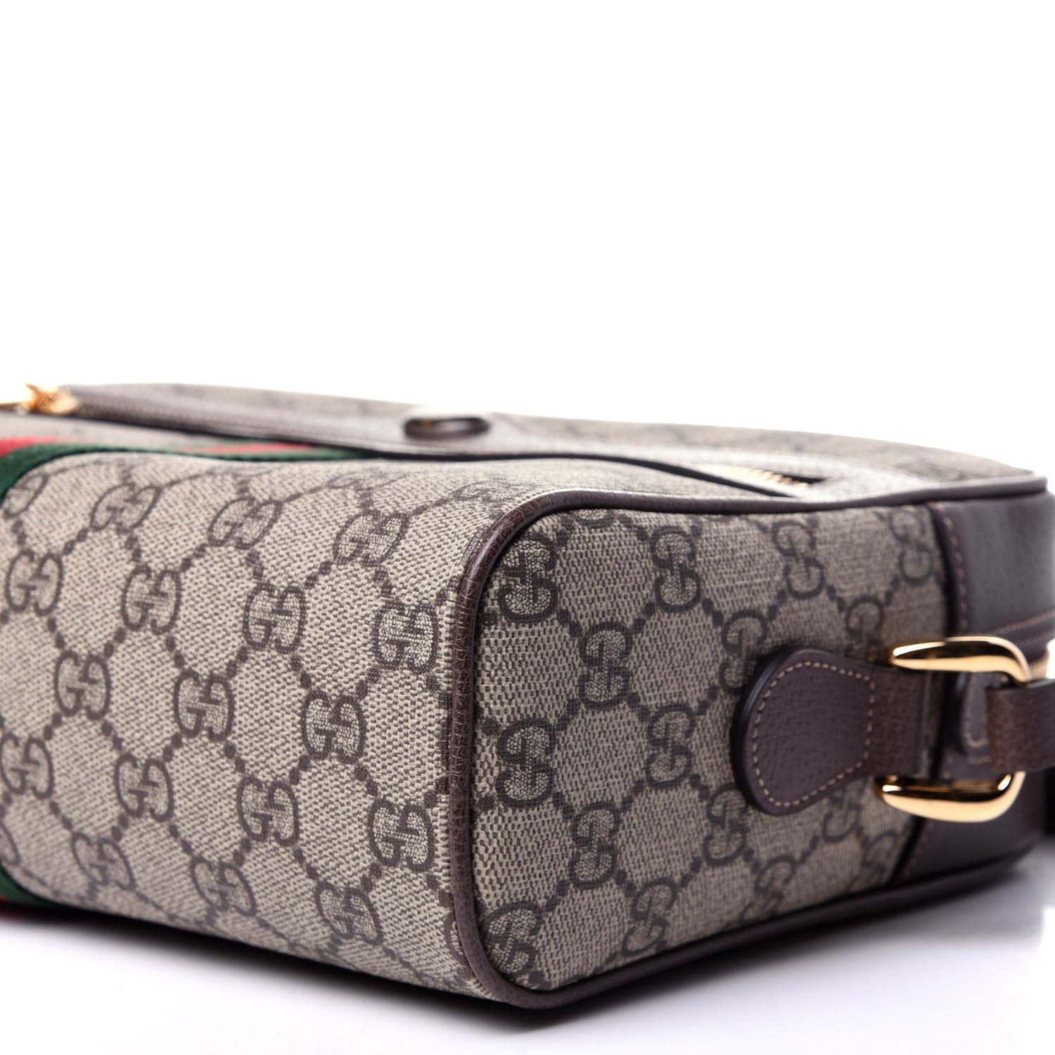 Gucci GG Supreme Monogram Web Small Ophidia Shoulder Bag Brown 9 of 10