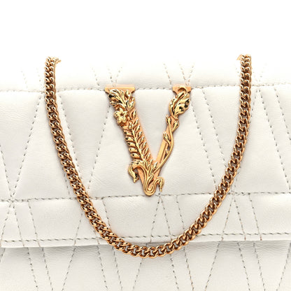 Versace Nappa Quilted Virtus Evening Bag White 7 of 9