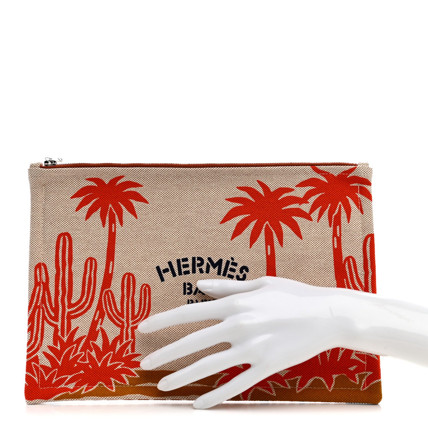 Hermes H Canvas Le Bel Oasis Case Marine Terracotta 2 of 7