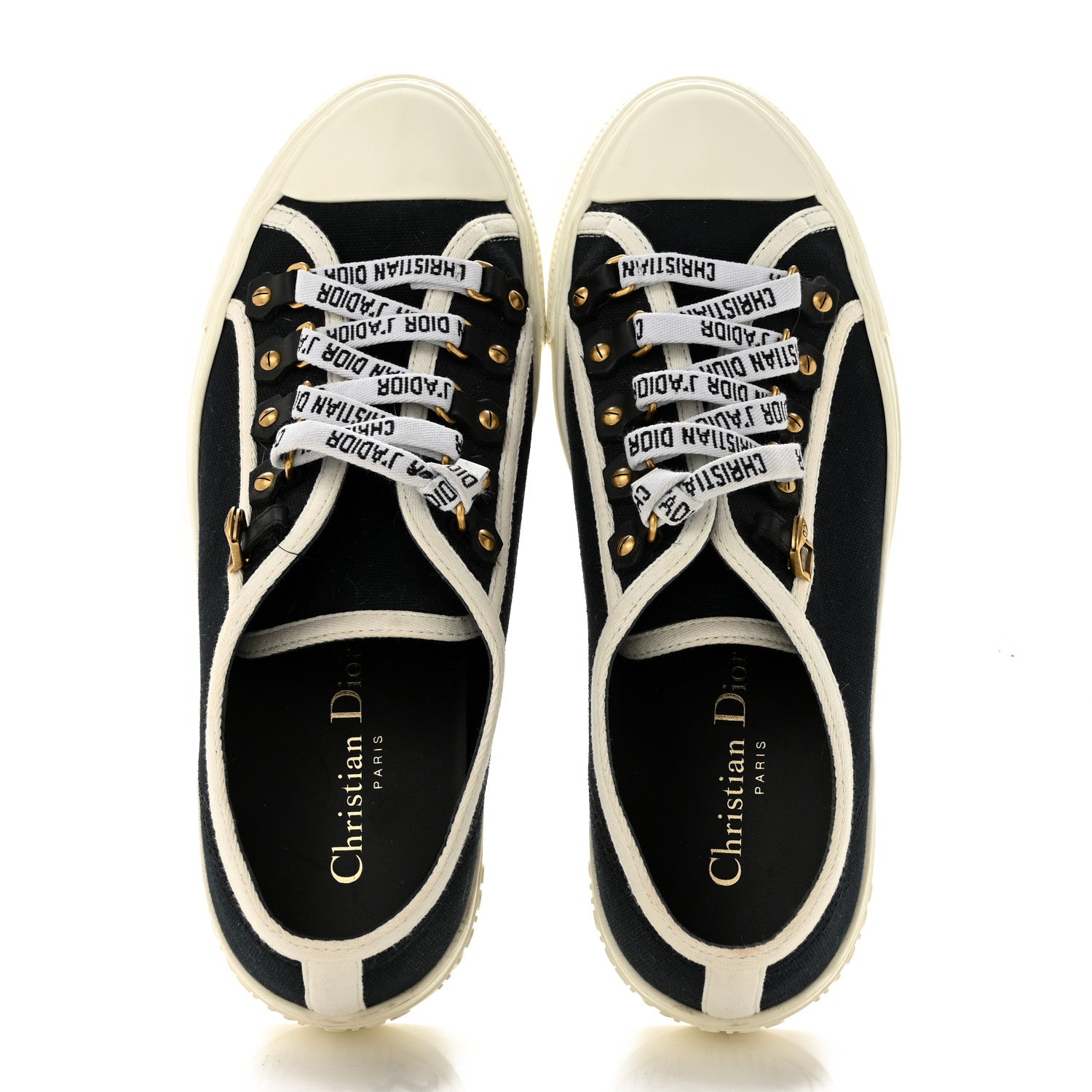Christian Dior Canvas Walk'N'Dior Low Top Sneakers 38 Black 2 of 11
