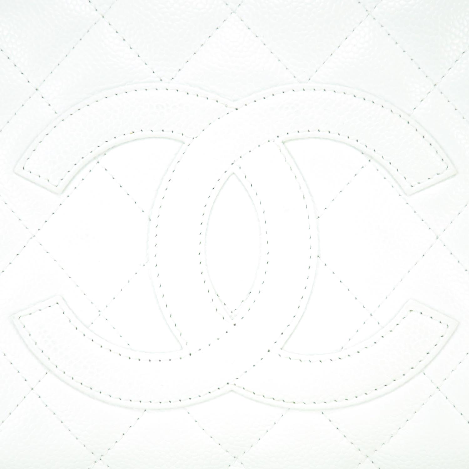 Chanel Caviar Petit Shopping Tote PST White 10 of 11