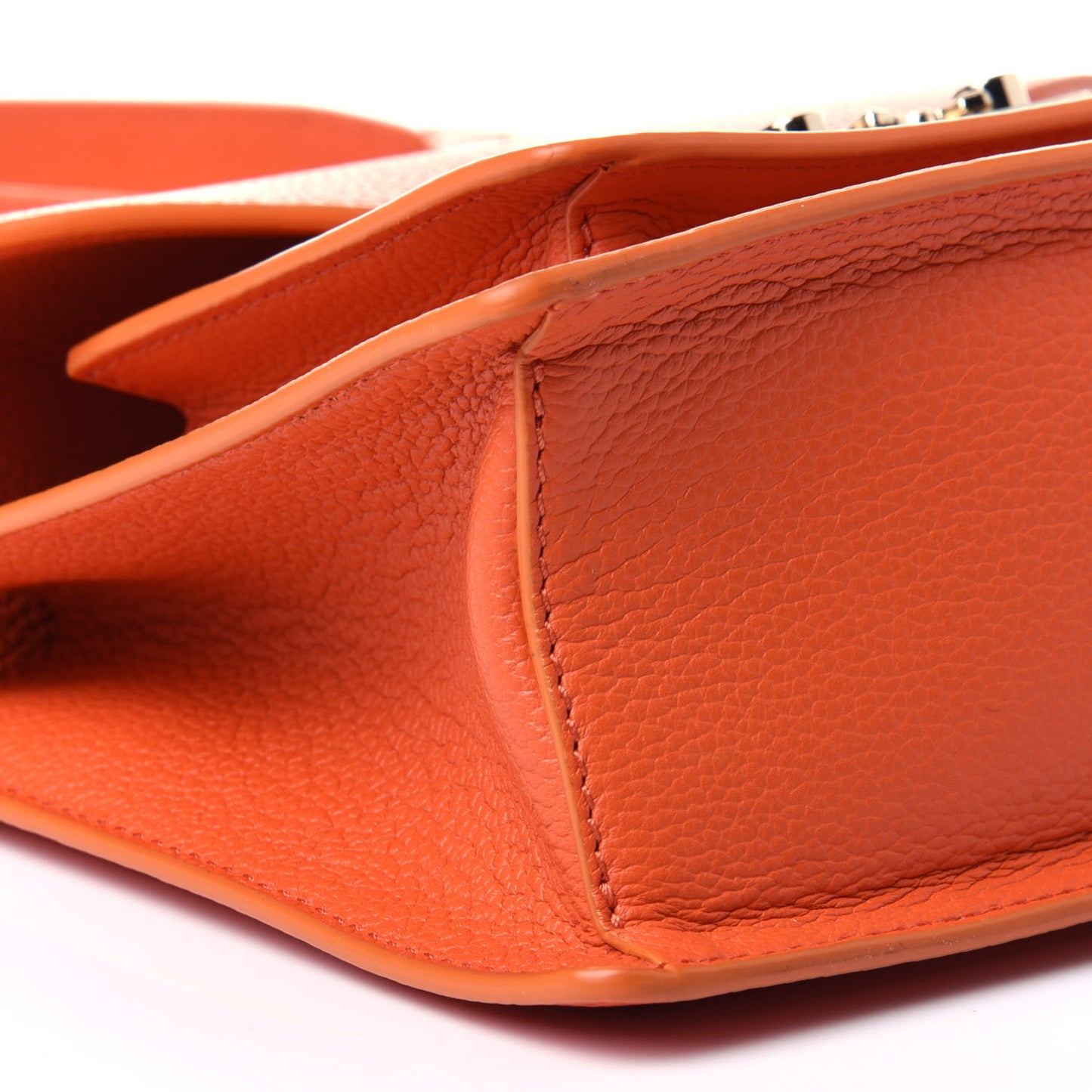 Grained Calfskin Small Patricia Satchel Orange