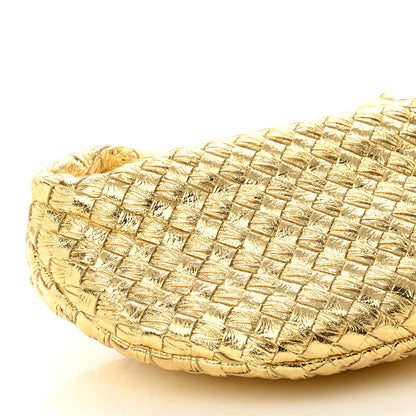 Bottega Veneta Laminated Calfskin Pressed Intreccio Mini Jodie Gold 10 of 11