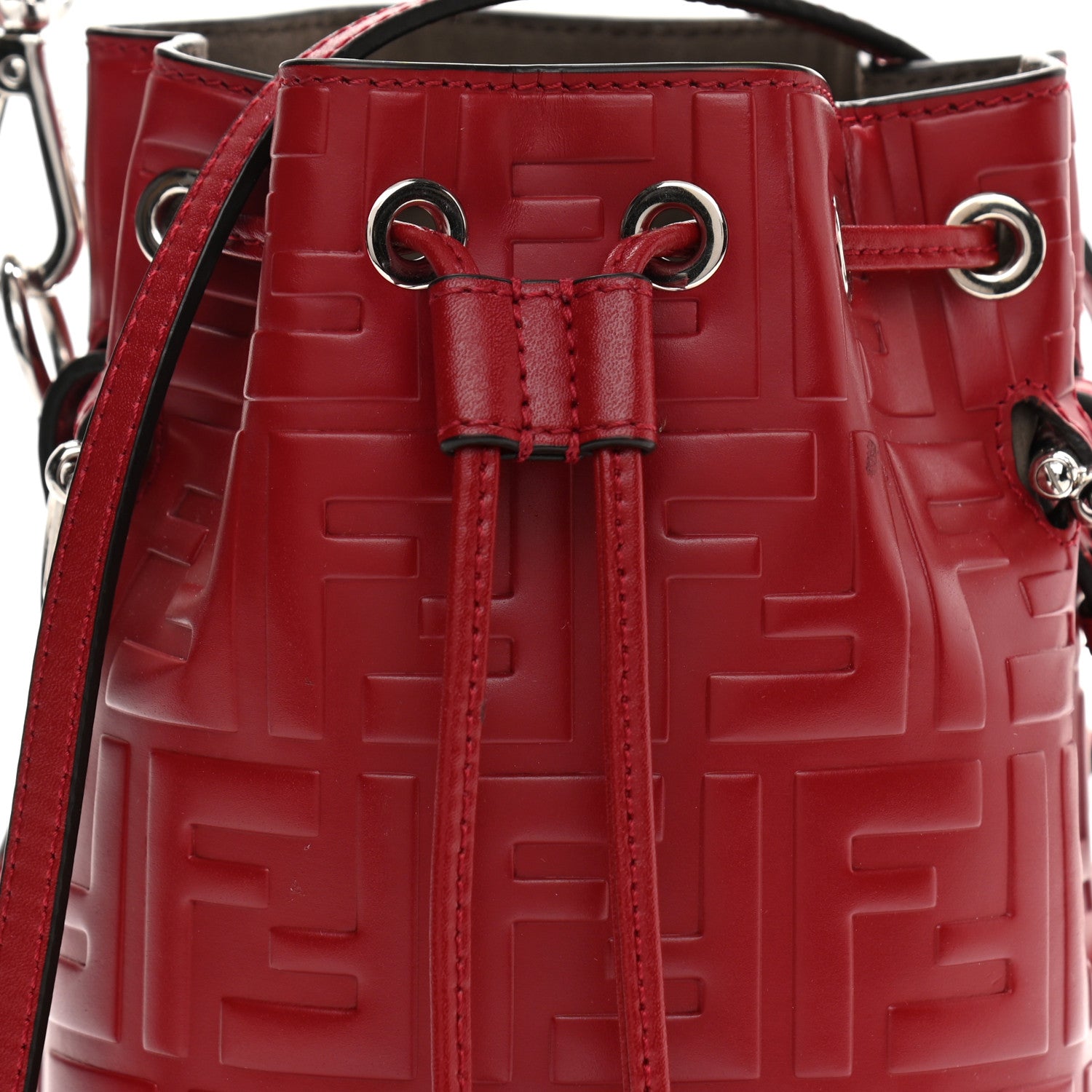 Fendi Vitello Liberty F is Fendi FF 1974 Embossed Mini Mon Tresor Bucket Bag Fragola 9 of 14